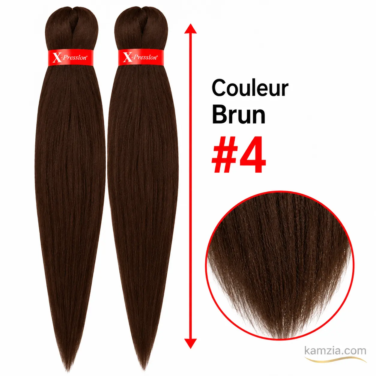 X-Pression Ultra Braid – Mèches Pré-étirées Brun #4